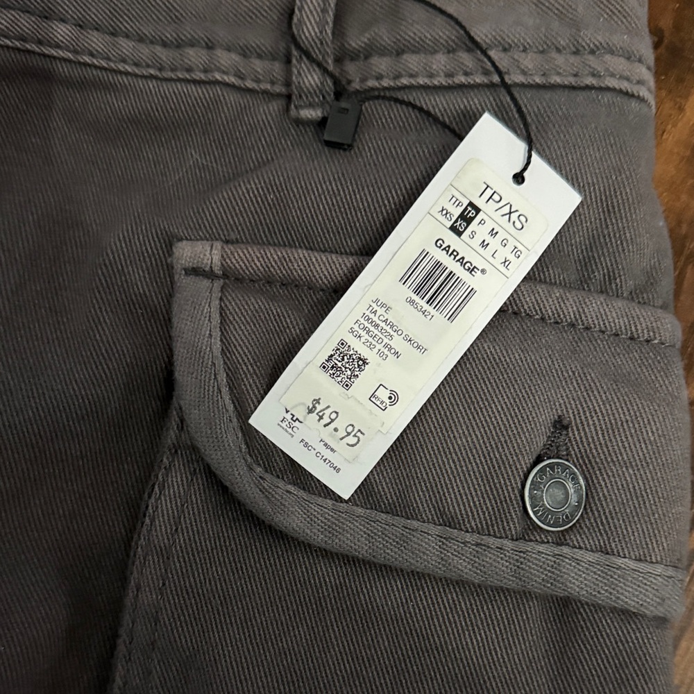 Garage Dark Gray Utility Mini Skirt - Picture 2 of 4